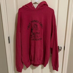 “First Thing’s First I’m the Realest” Santa Christmas Red Graphic Hoodie